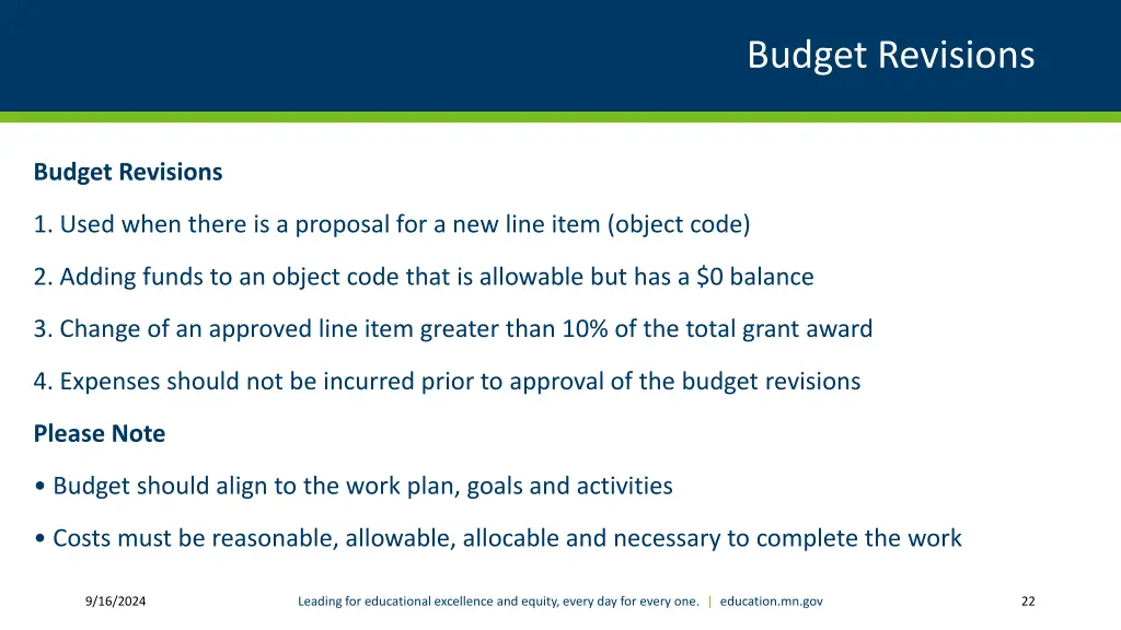 budget revisions