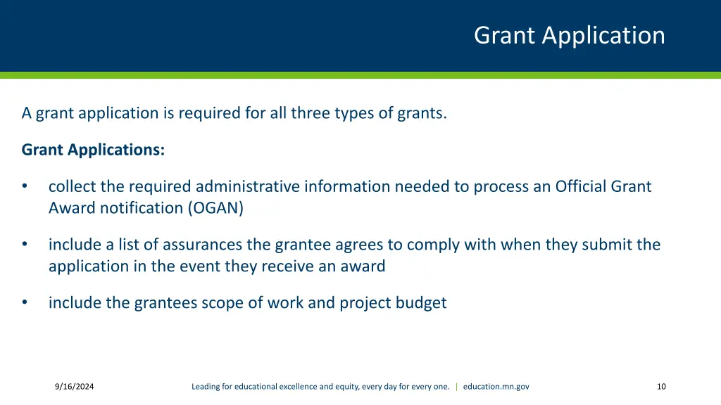 grant application