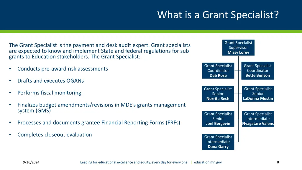 what is a grant specialist