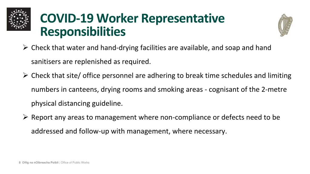 covid 19 worker representative responsibilities 2