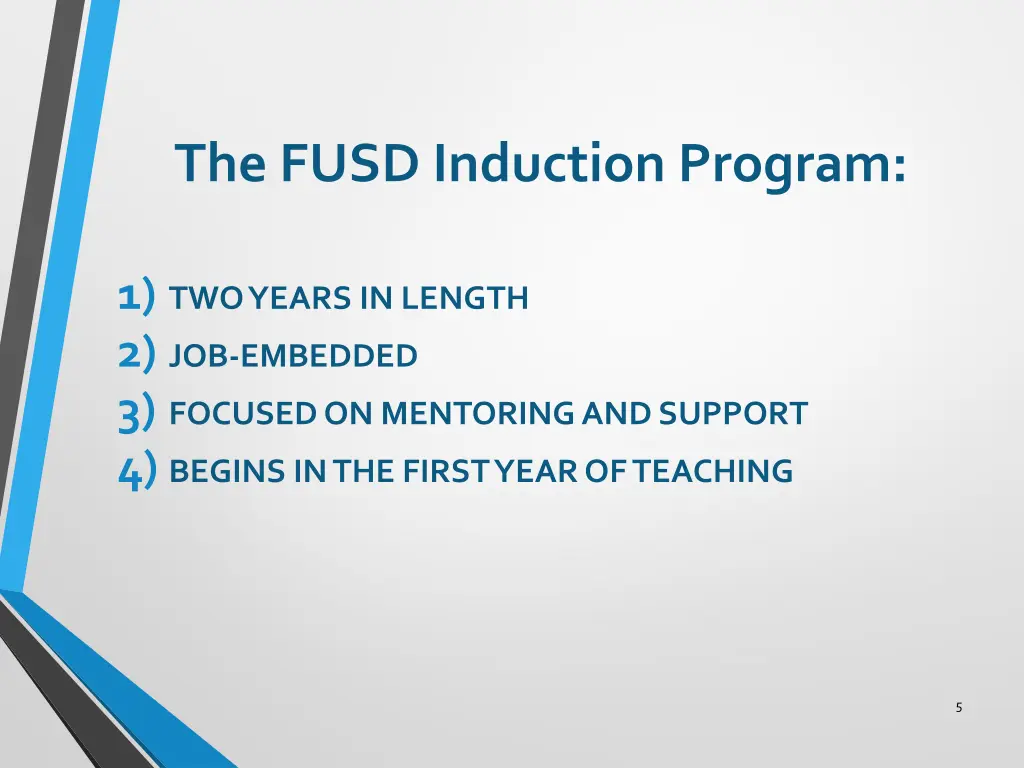 the fusd induction program