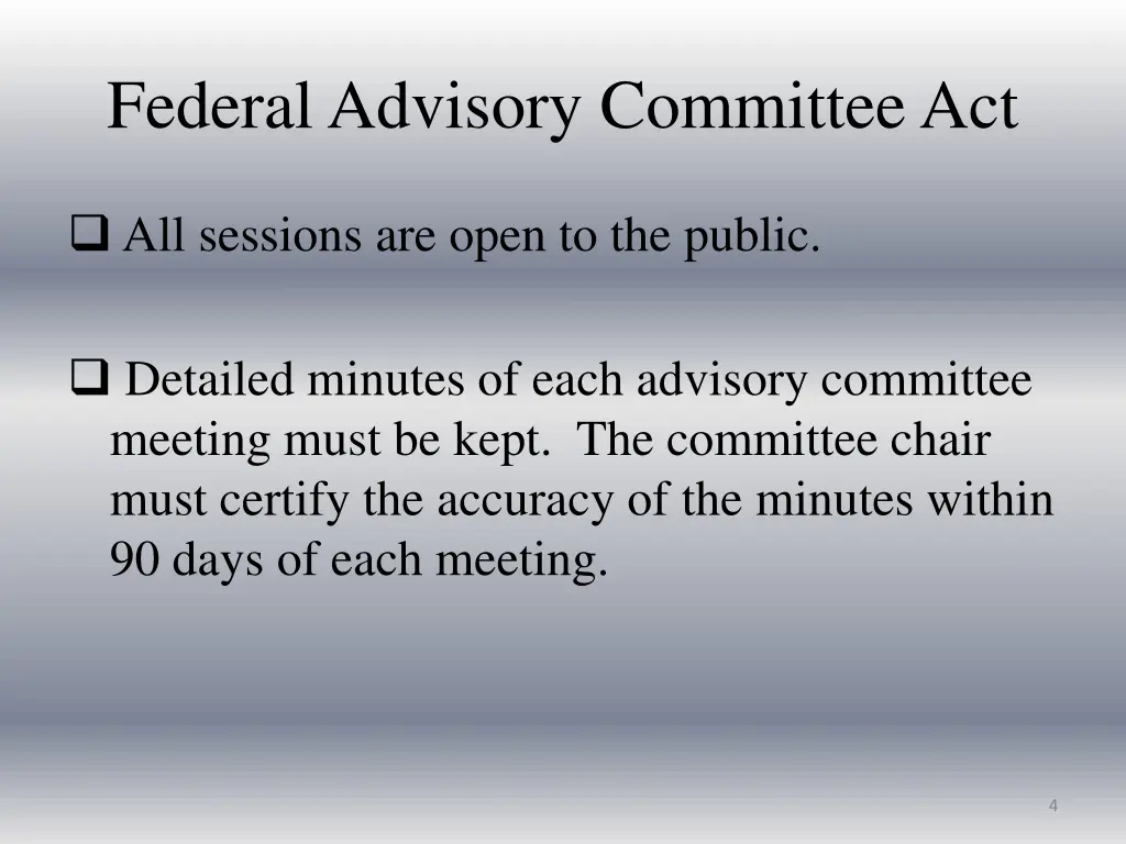 federal advisory committee act 1