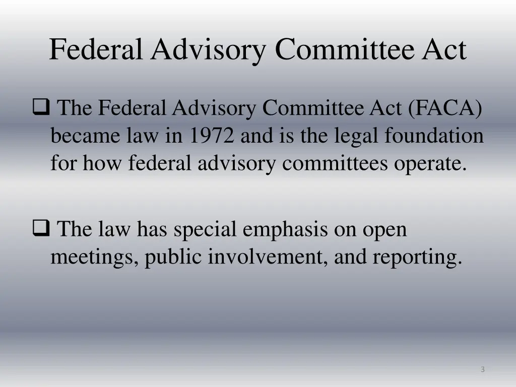 federal advisory committee act