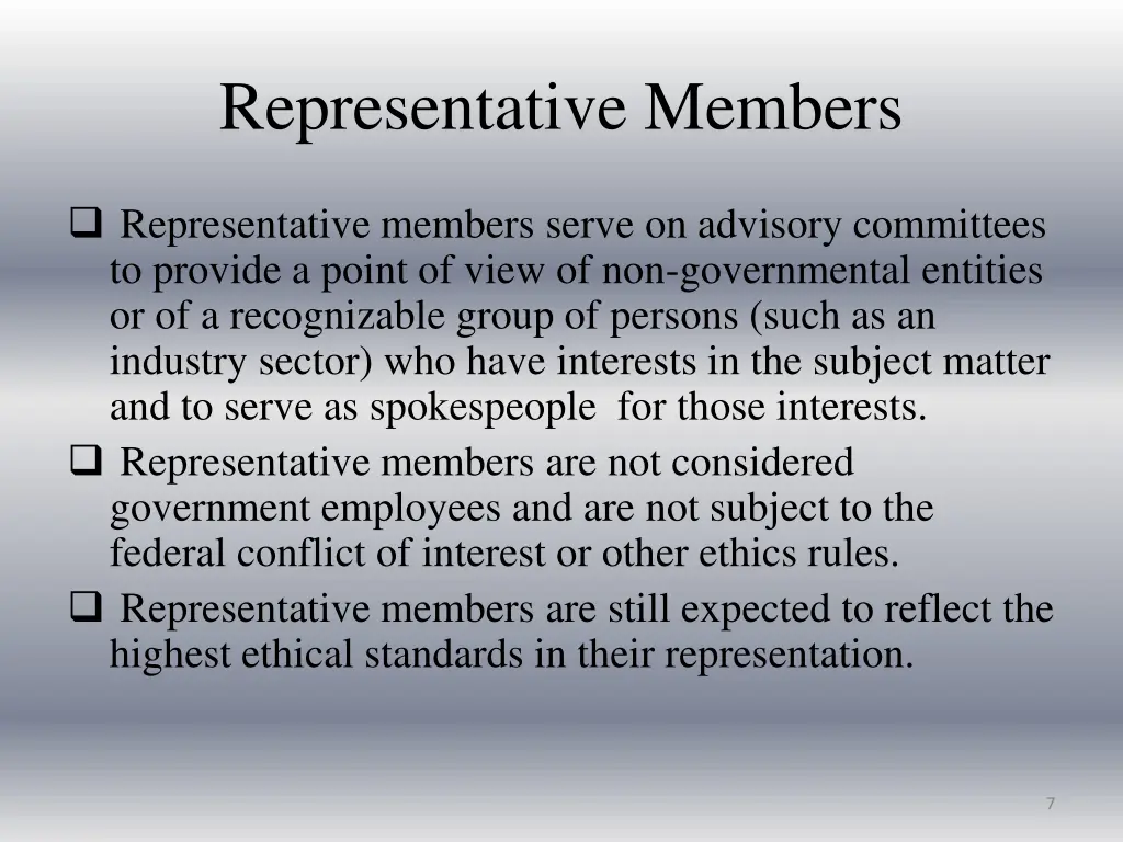 representative members 1