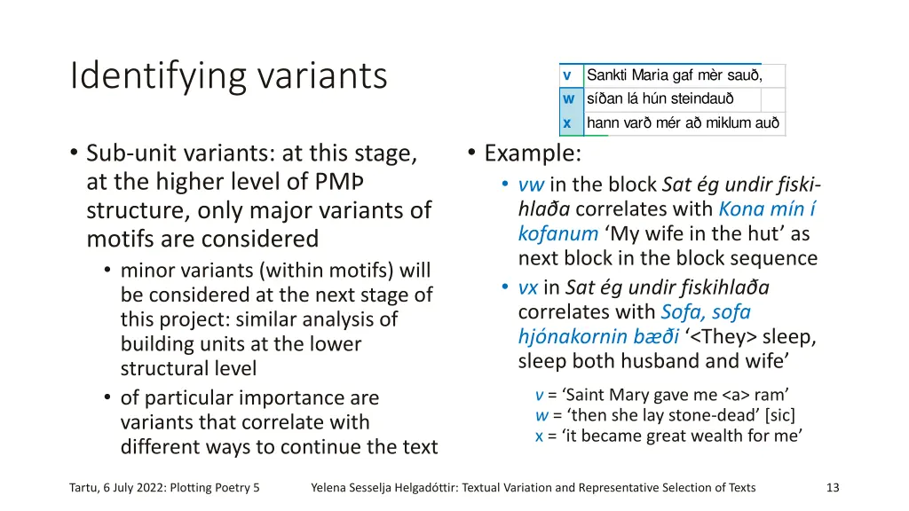 identifying variants