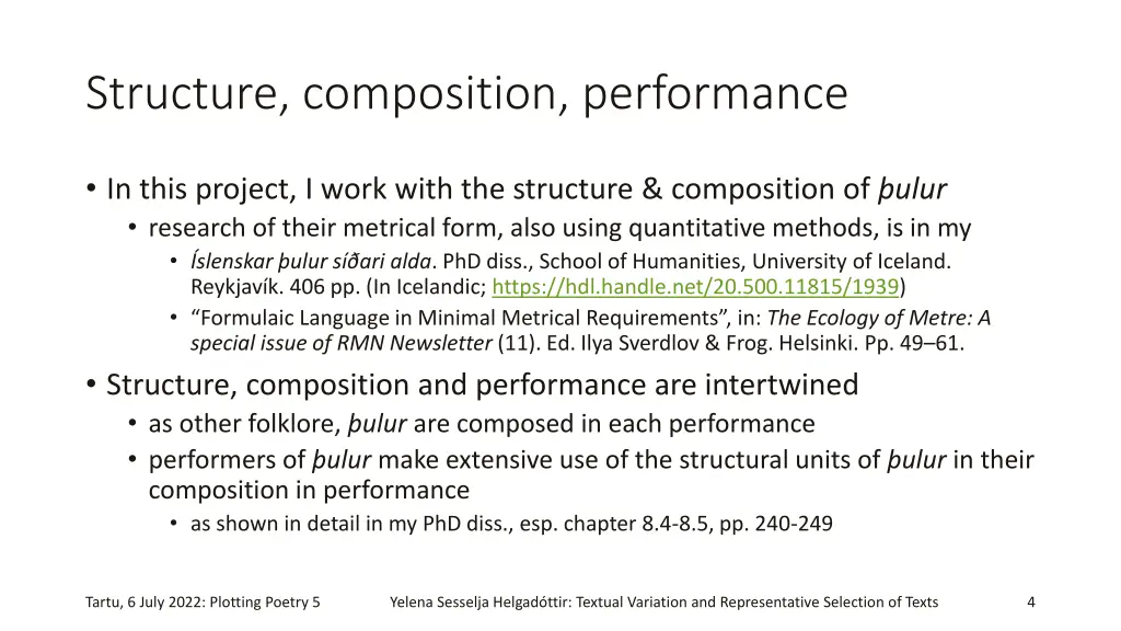 structure composition performance