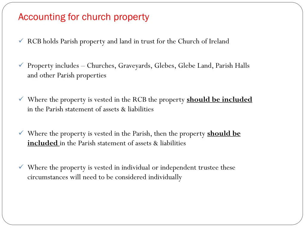 accounting for church property