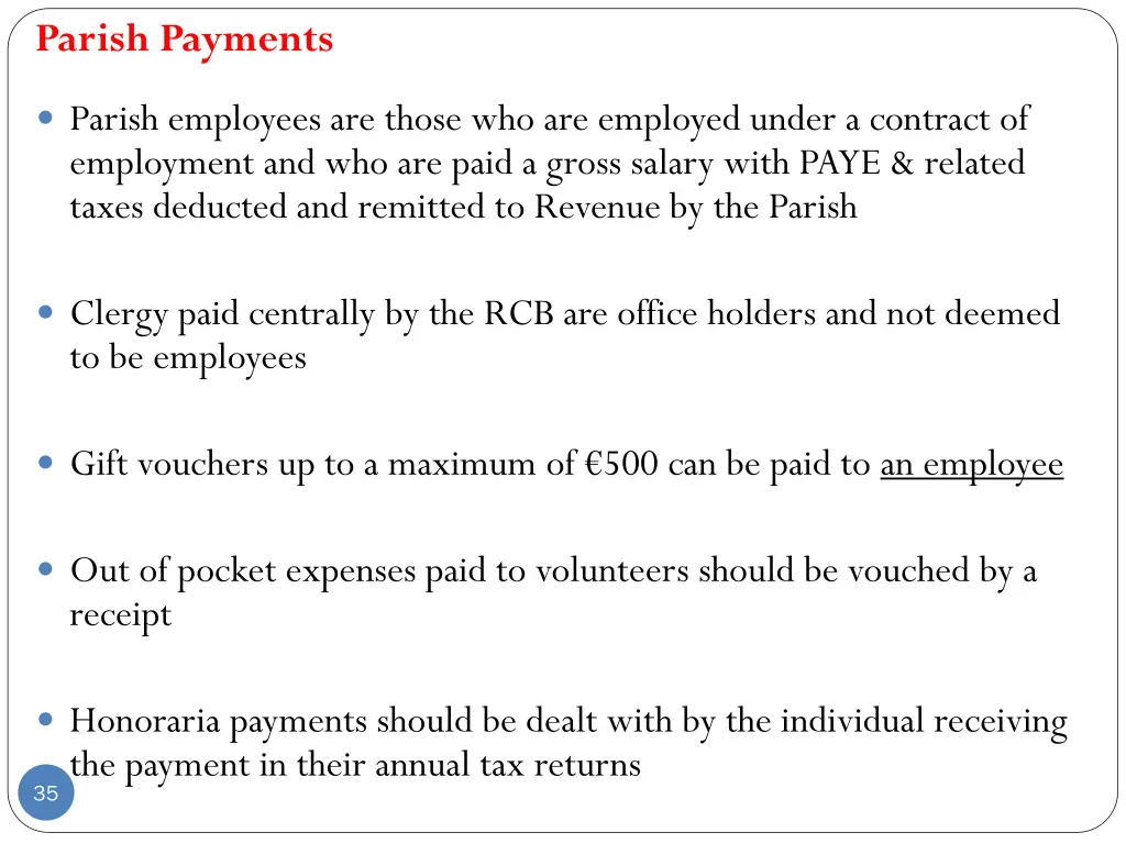 parish payments