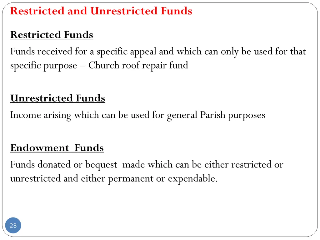 restricted and unrestricted funds