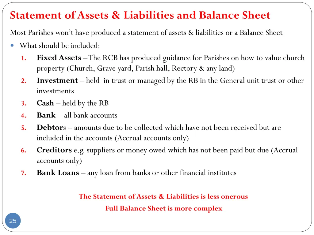 statement of assets liabilities and balance sheet