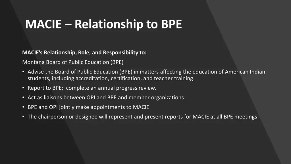 macie relationship to bpe