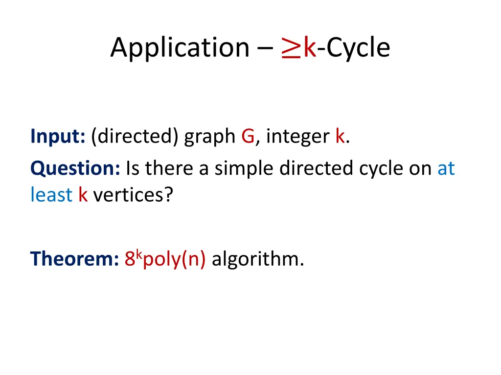 application k cycle