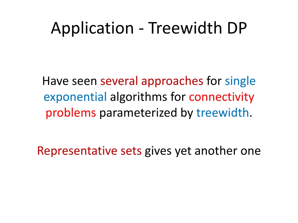 application treewidth dp