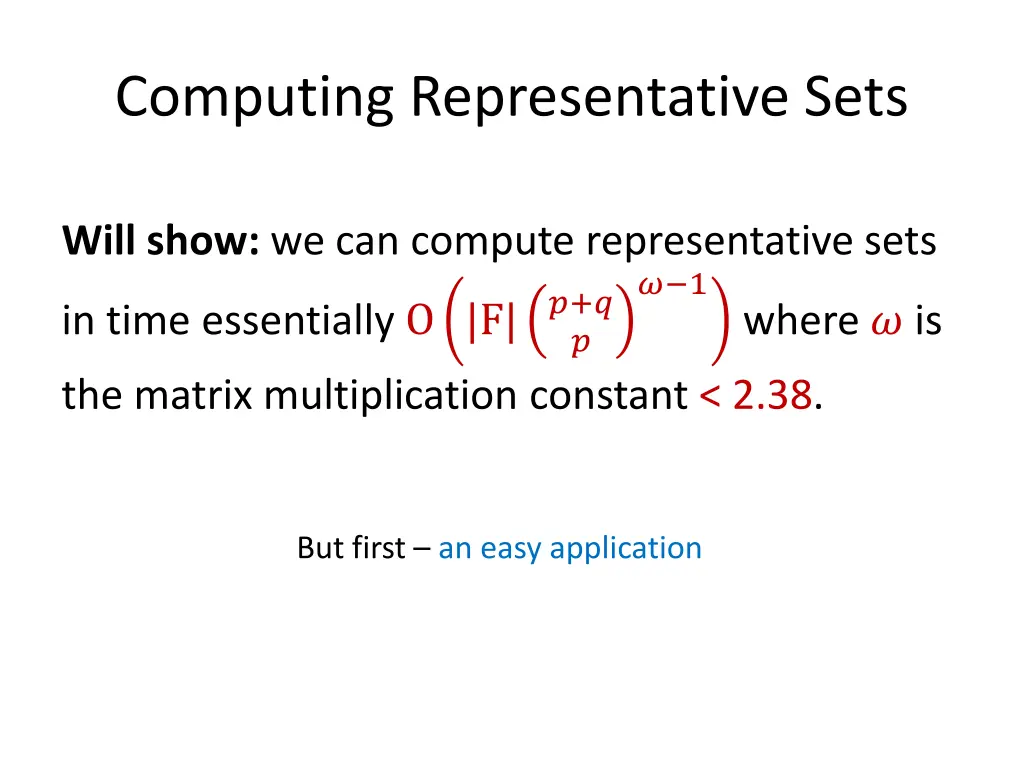 computing representative sets