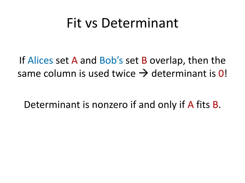 fit vs determinant