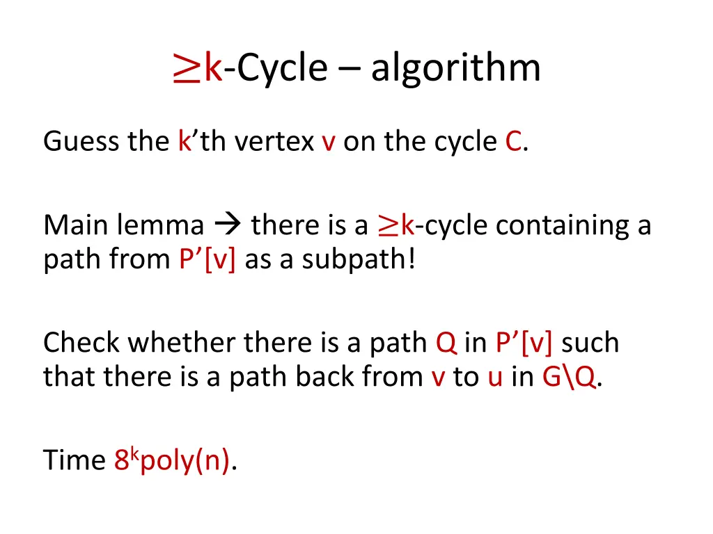 k cycle algorithm 1