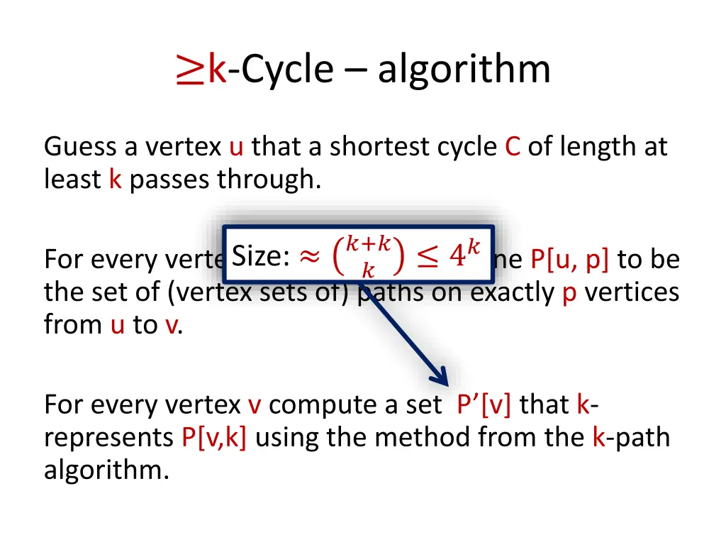 k cycle algorithm