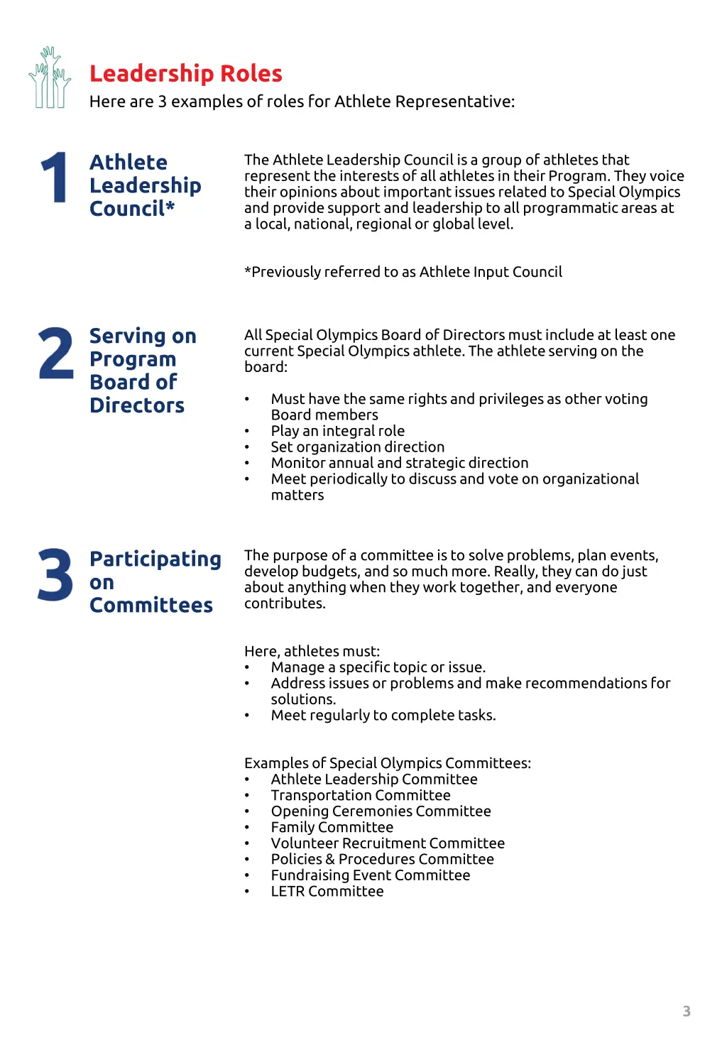 leadership roles here are 3 examples of roles