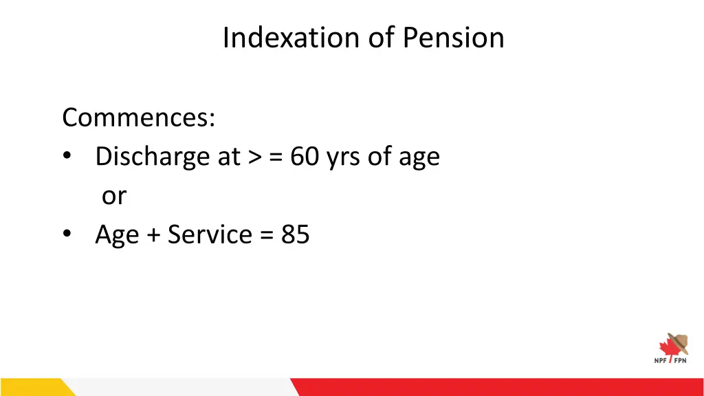 indexation of pension