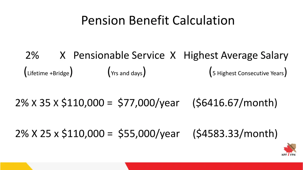 pension benefit calculation