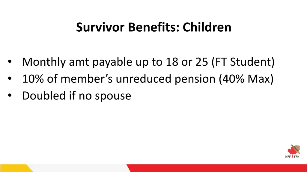 survivor benefits children