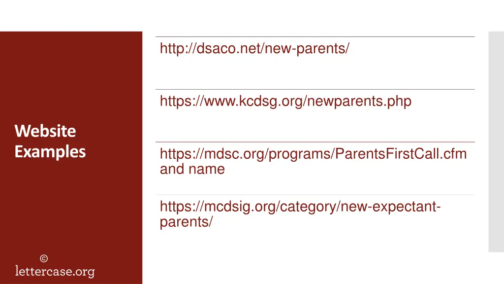 http dsaco net new parents