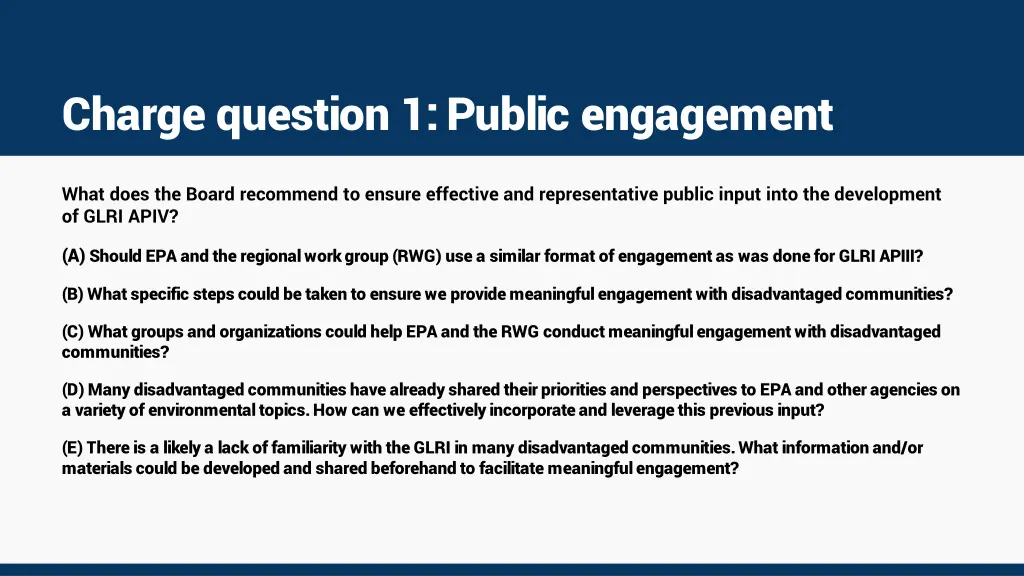 charge question 1 public engagement