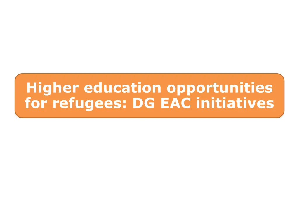 higher education opportunities for refugees