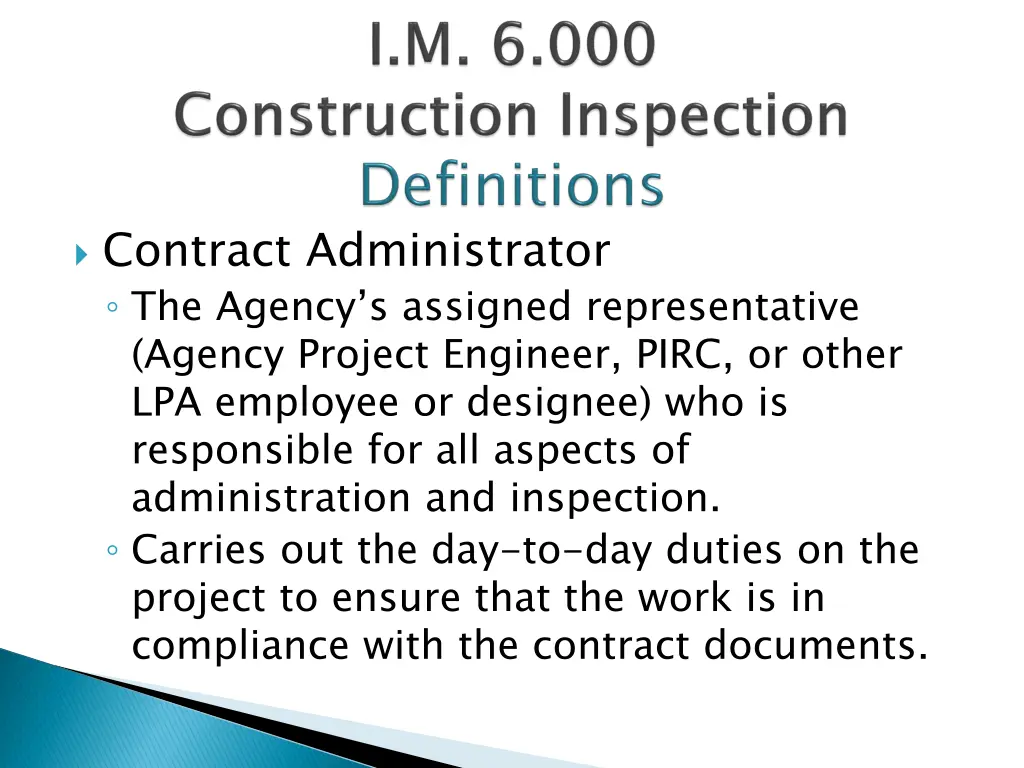 contract administrator the agency s assigned