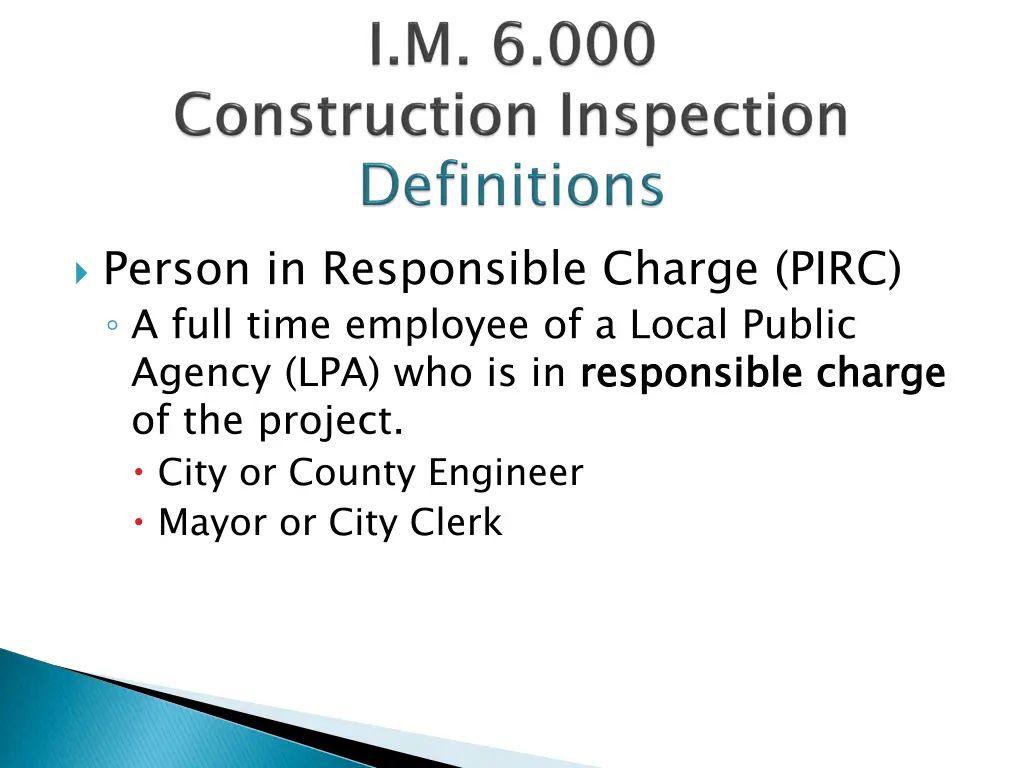 person in responsible charge pirc a full time