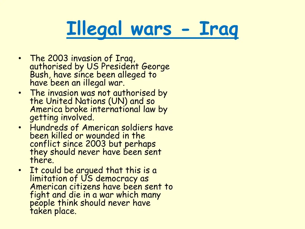 illegal wars iraq