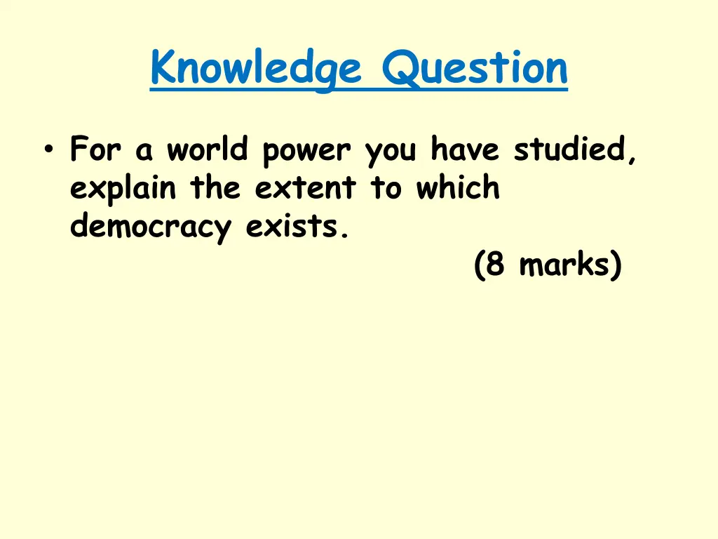 knowledge question 1