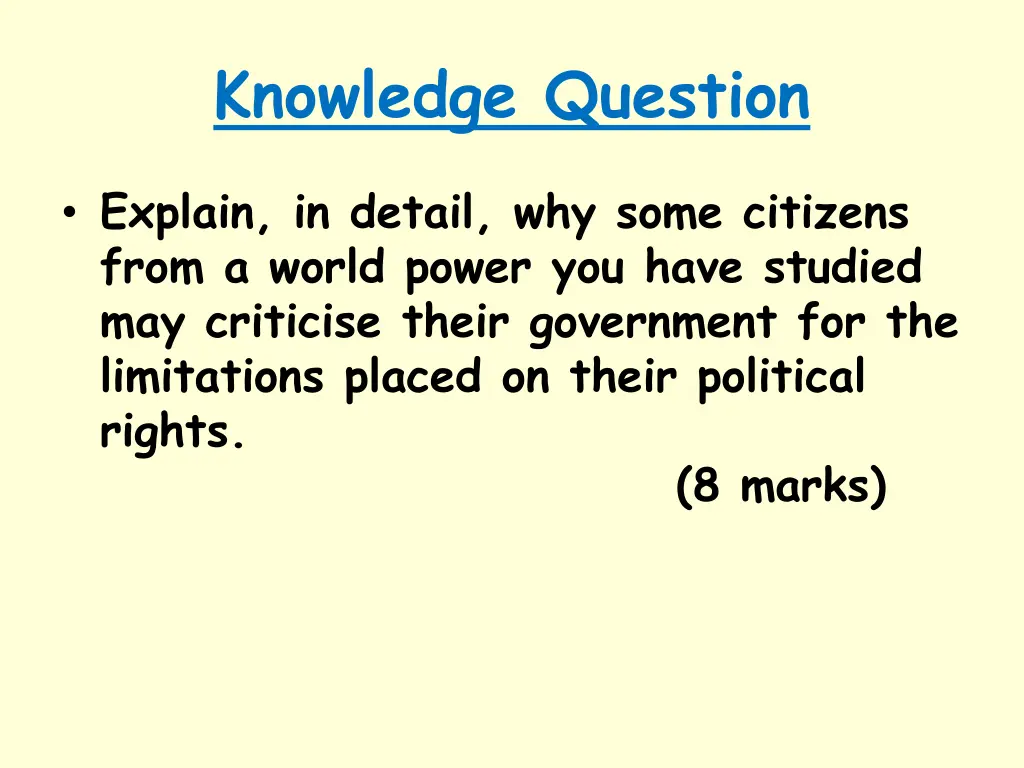 knowledge question