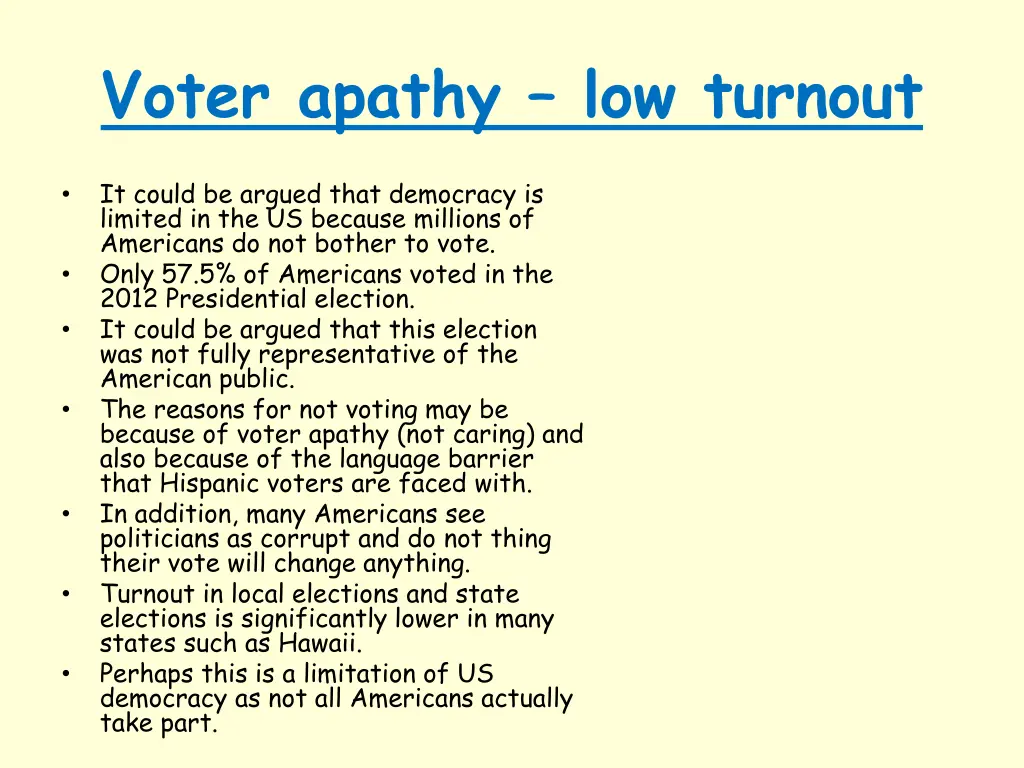 voter apathy low turnout