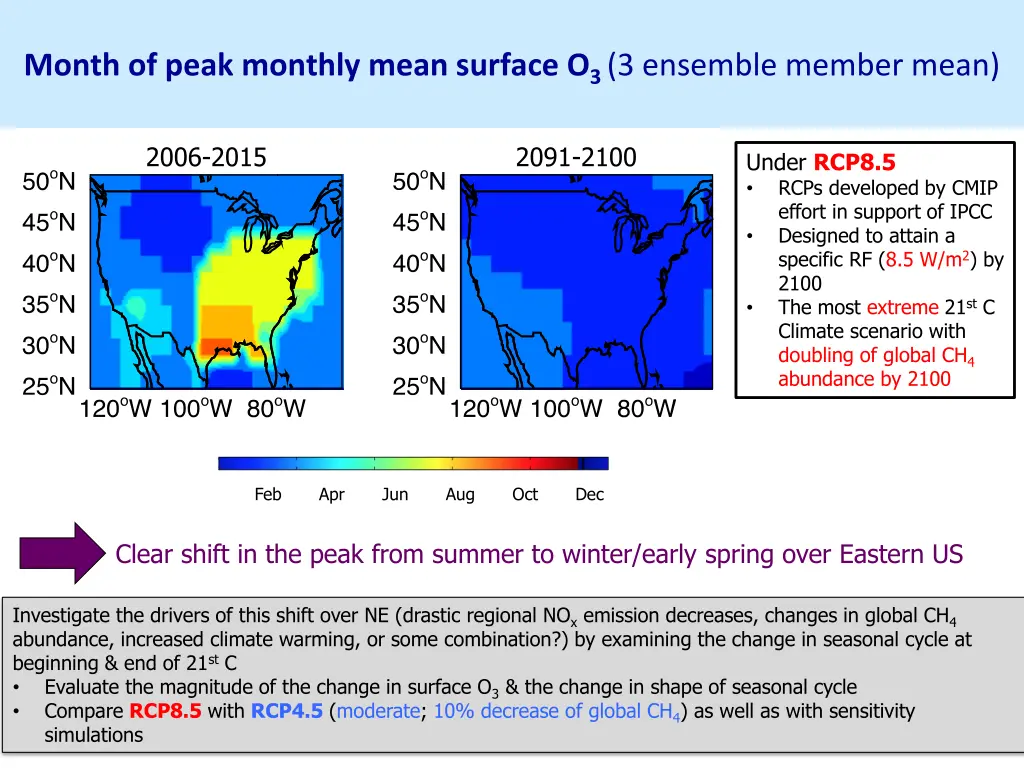 month of peak monthly mean surface o 3 3 ensemble 3