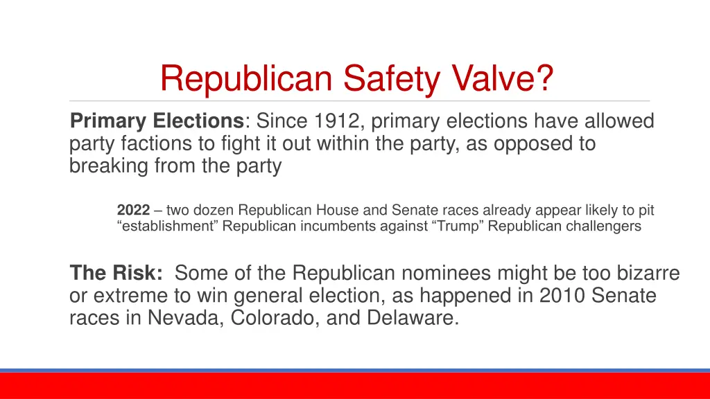 republican safety valve primary elections since