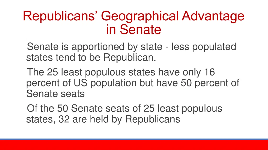 republicans geographical advantage in senate