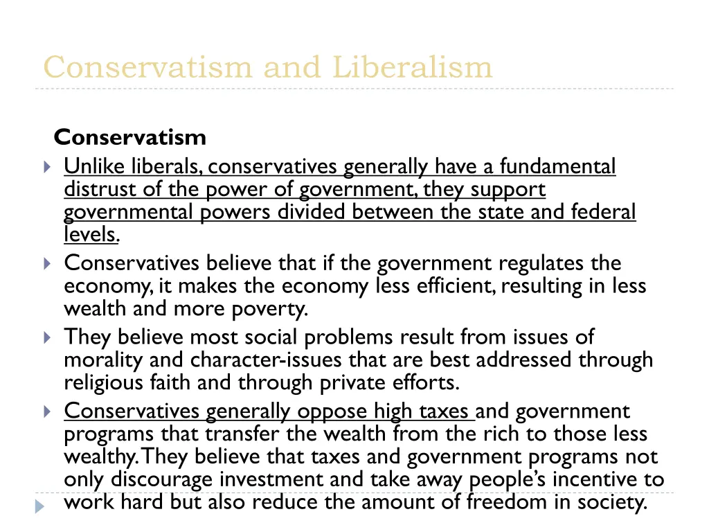 conservatism and liberalism