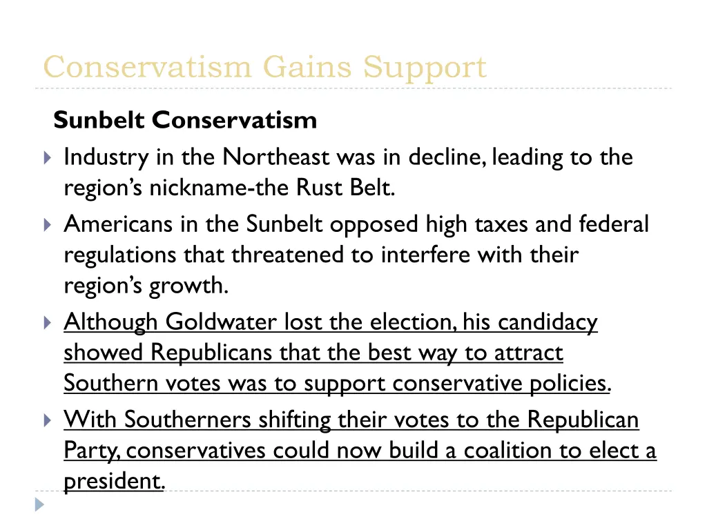 conservatism gains support 1