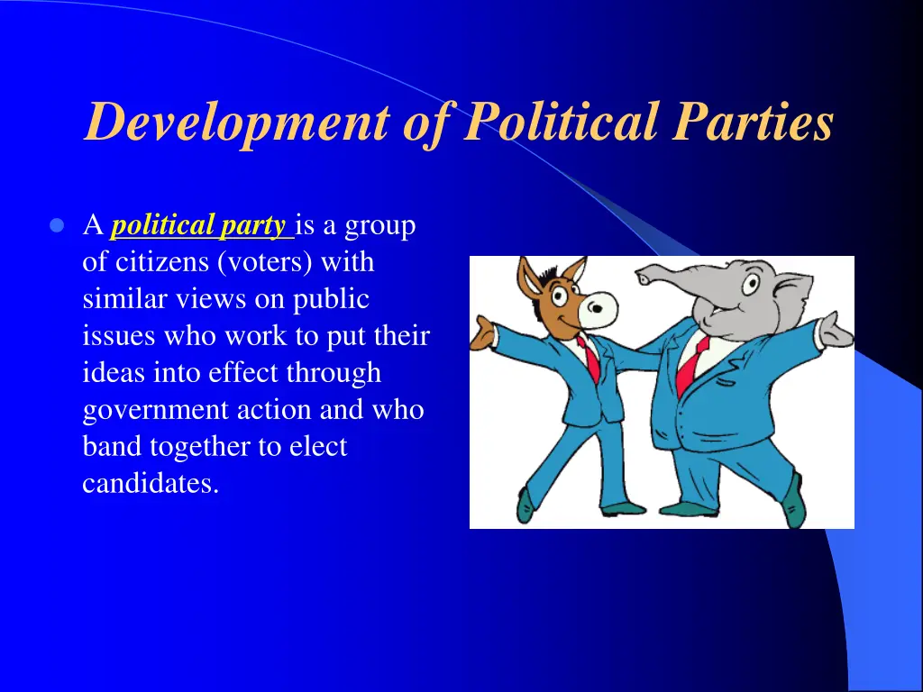 development of political parties