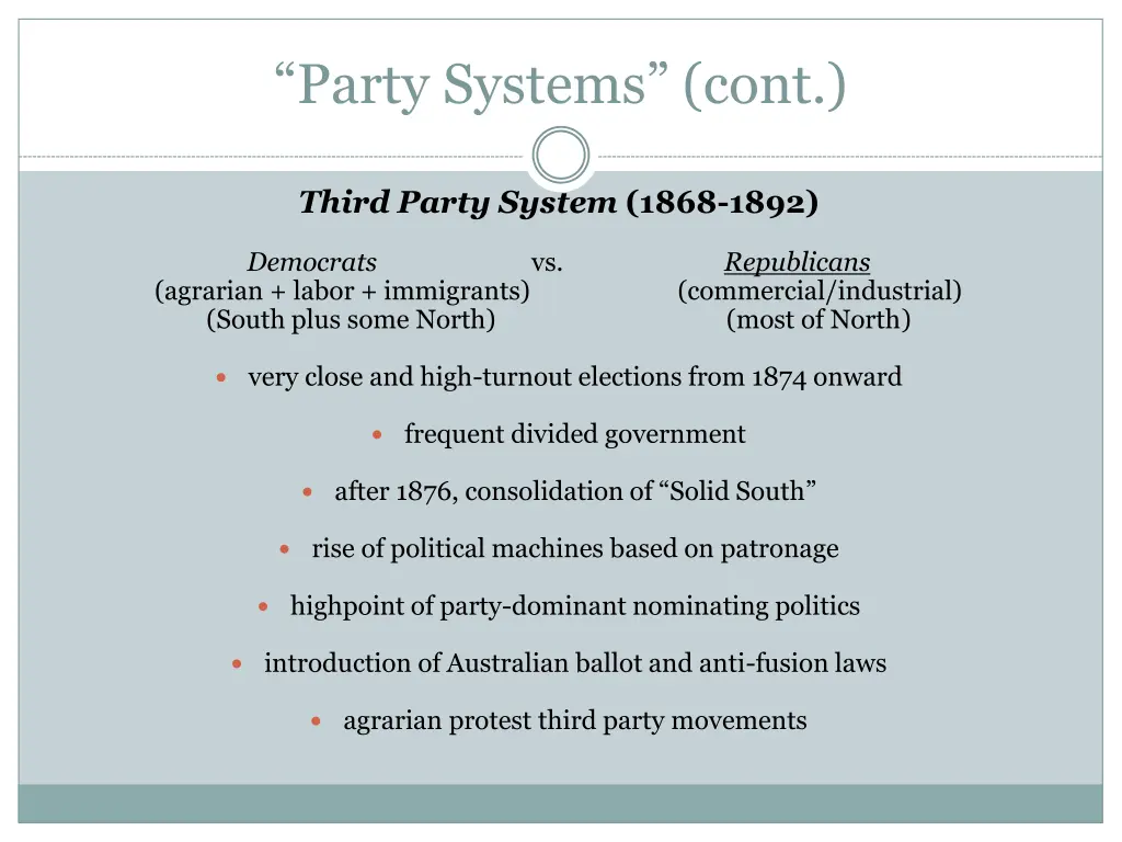 party systems cont 1