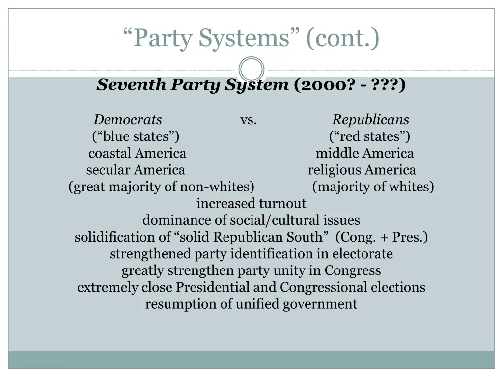 party systems cont 5