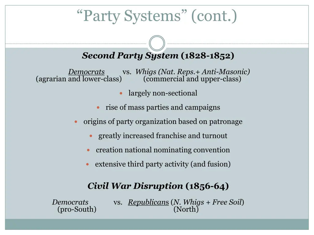 party systems cont