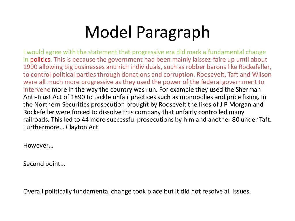 model paragraph