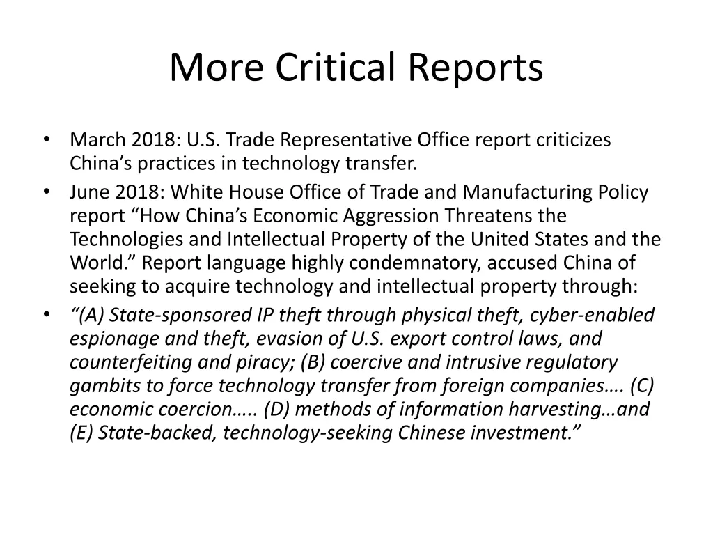 more critical reports