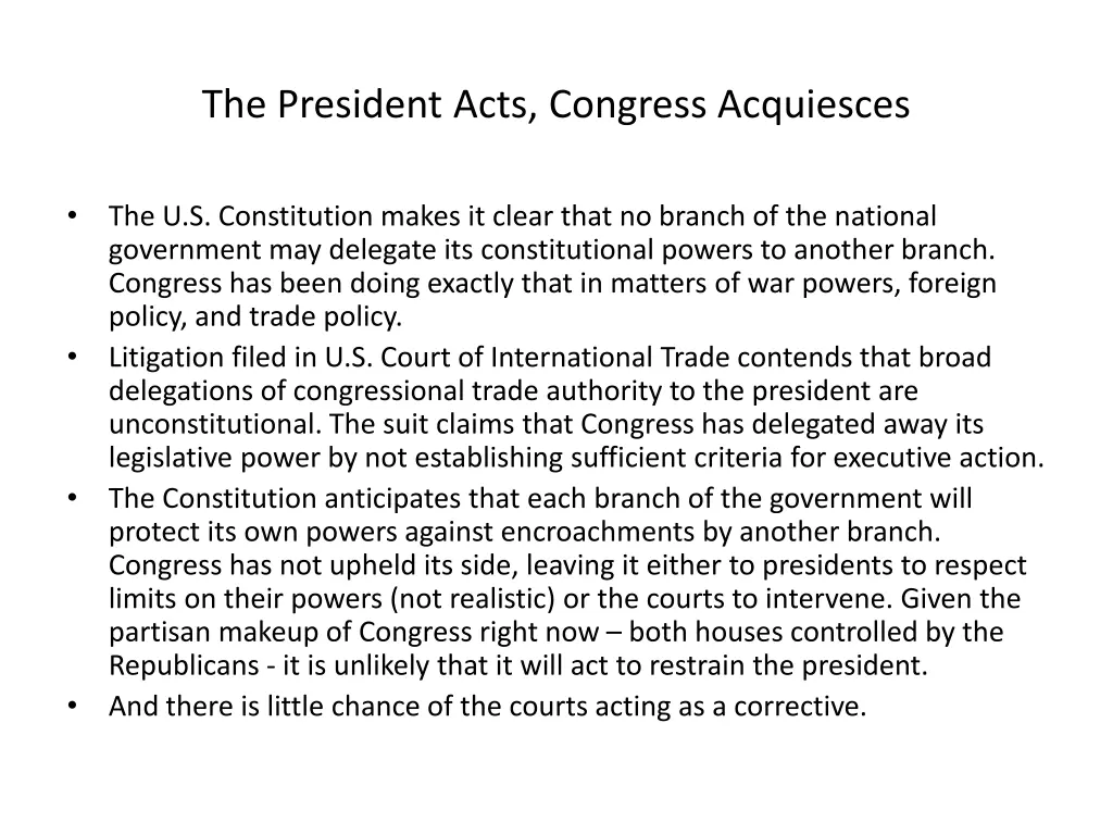 the president acts congress acquiesces