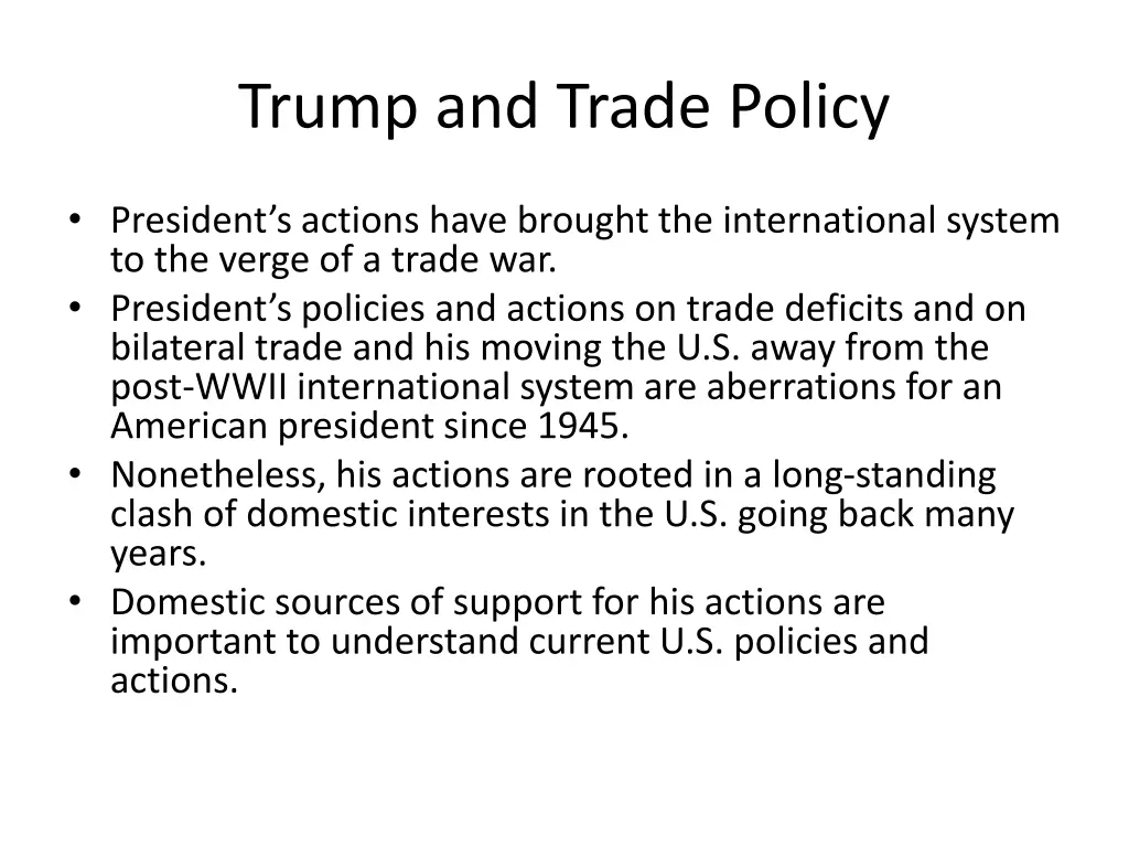 trump and trade policy