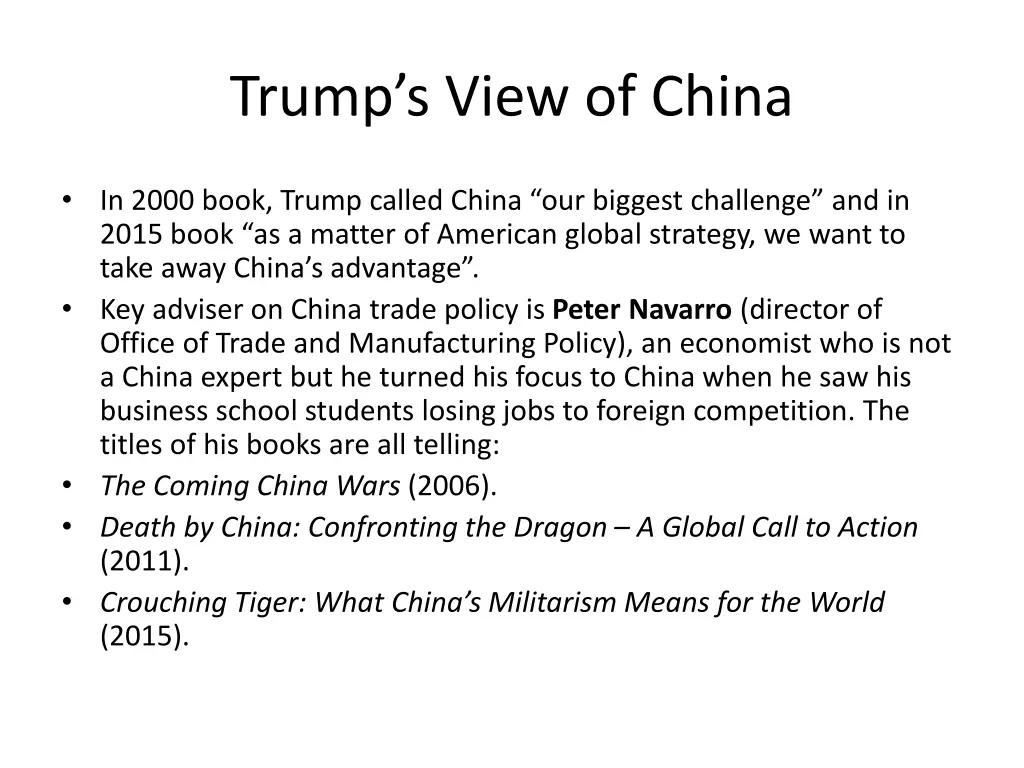 trump s view of china