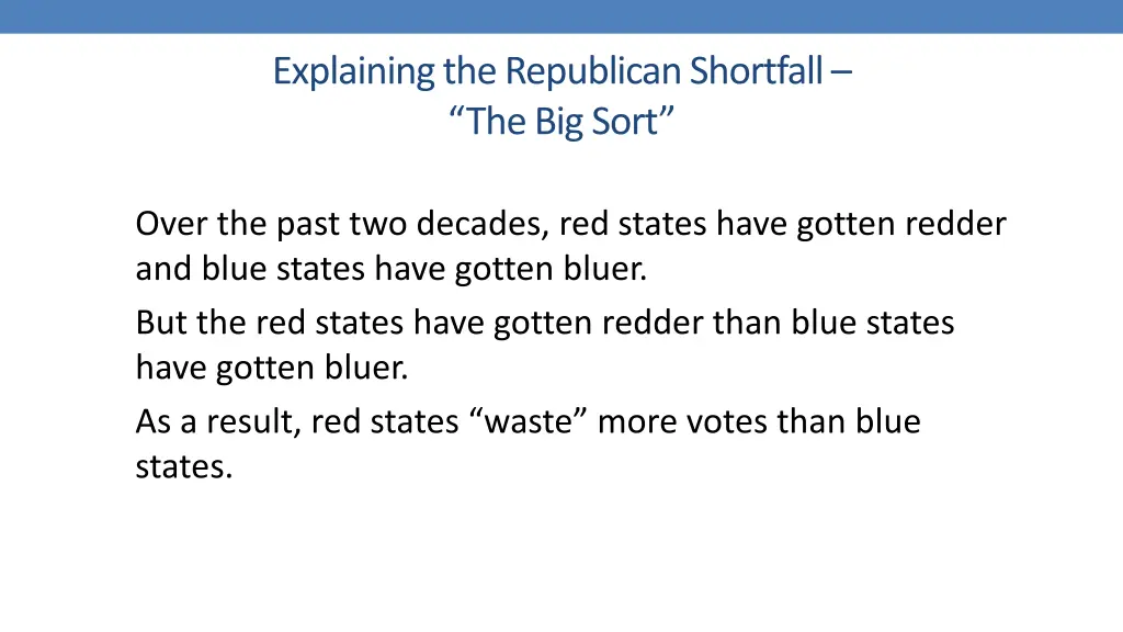 explaining the republican shortfall the big sort