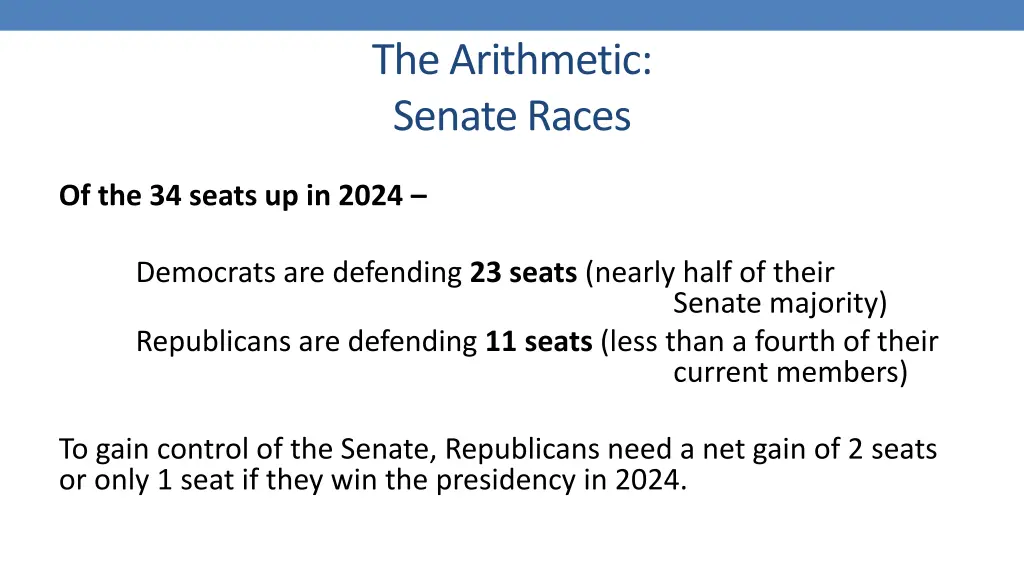 the arithmetic senate races